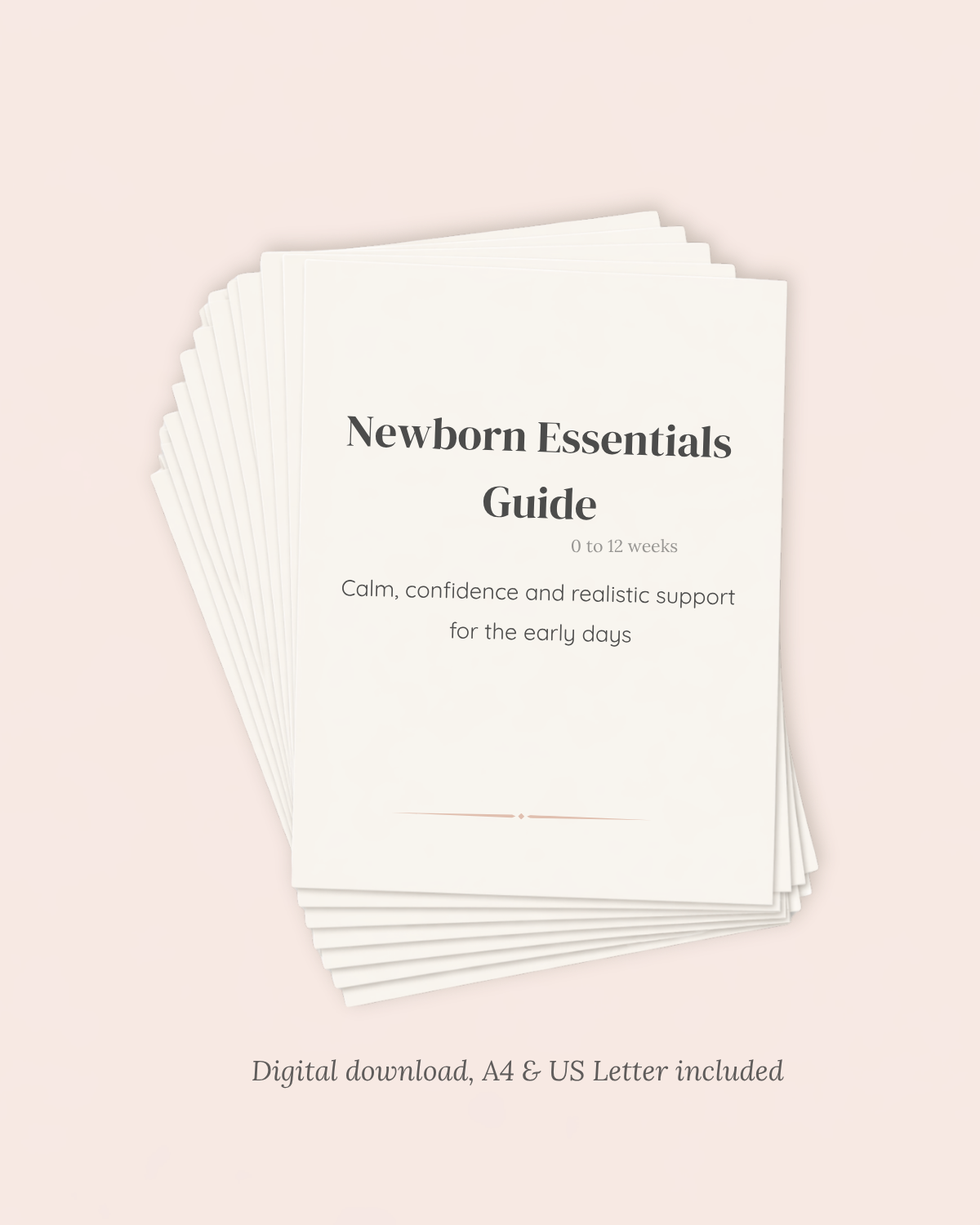 Newborn Essentials Guide cover, supporting parents through the first twelve weeks