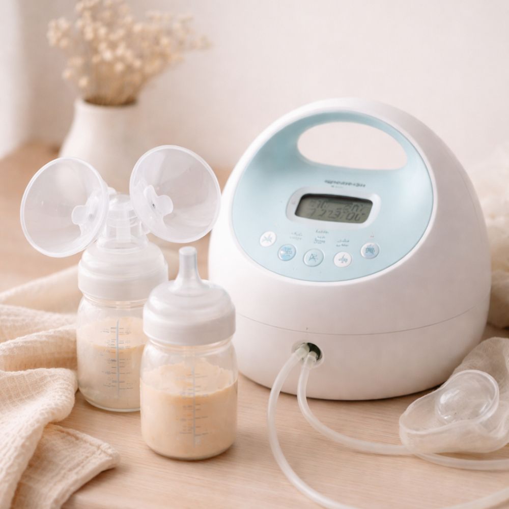 Breast milk storage bags for safely storing expressed breast milk.