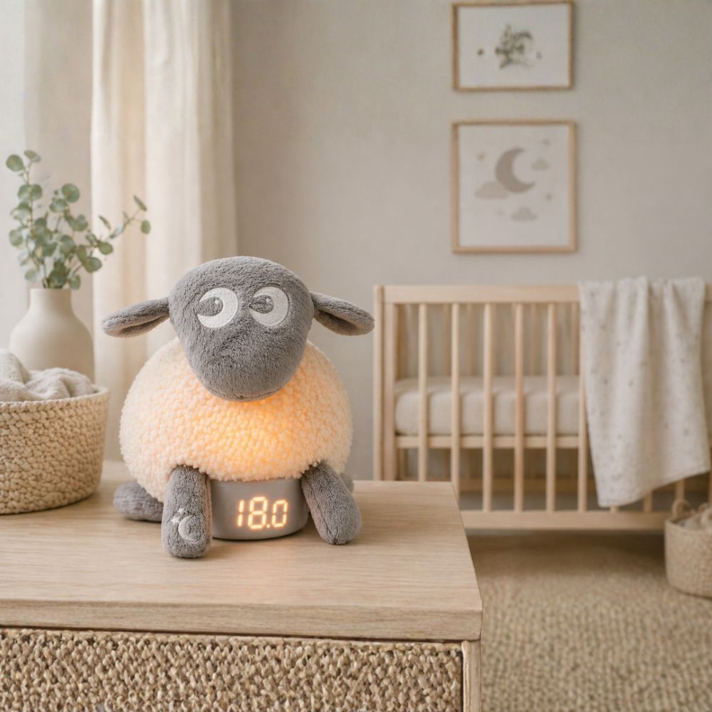White noise machine for creating a calm and consistent baby sleep environment.